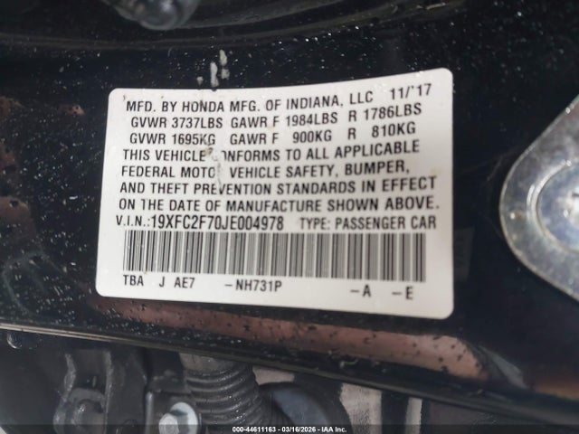 19XFC2F70JE004978 Honda CIVIC EX
