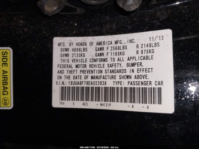 Продажа на аукционе авто 2014 Acura Tl 3.5, vin: 19UUA8F79EA003936, номер лота: 44611198