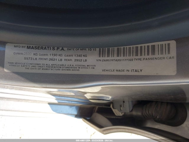 2016 MASERATI GHIBLI ZAM57RTA2G1177322 Photo 8