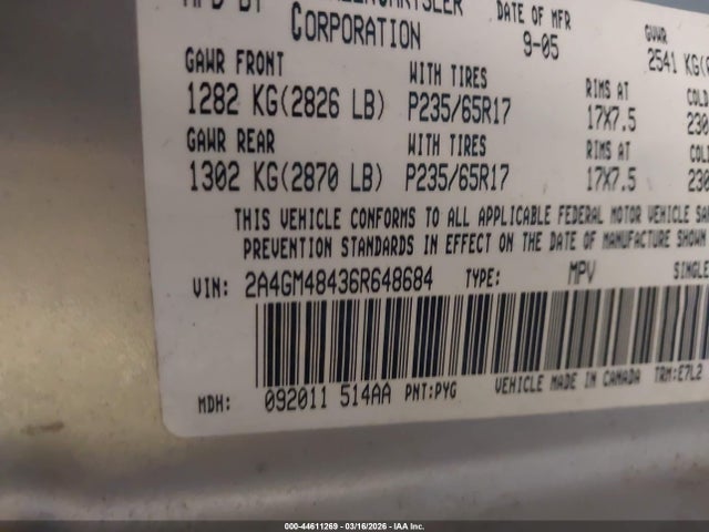 2006 CHRYSLER PACIFICA 2A4GM48436R648684 Photo 8
