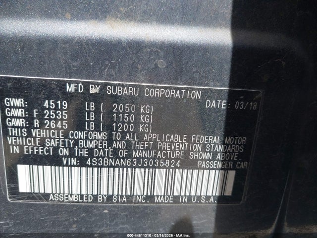 2018 SUBARU LEGACY 4S3BNAN63J3035824 Photo 8