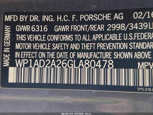 2016 PORSCHE CAYENNE WP1AD2A26GLA80478 Photo 8