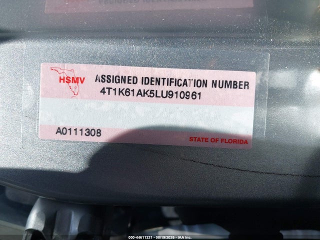 Продаж на аукціоні авто 2020 Toyota Camry Xse, vin: 4T1K61AK5LU910961, номер лоту: 44611321