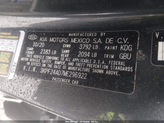 KIA Forte Lxs 2021 3KPF24AD7ME296922 Image 9