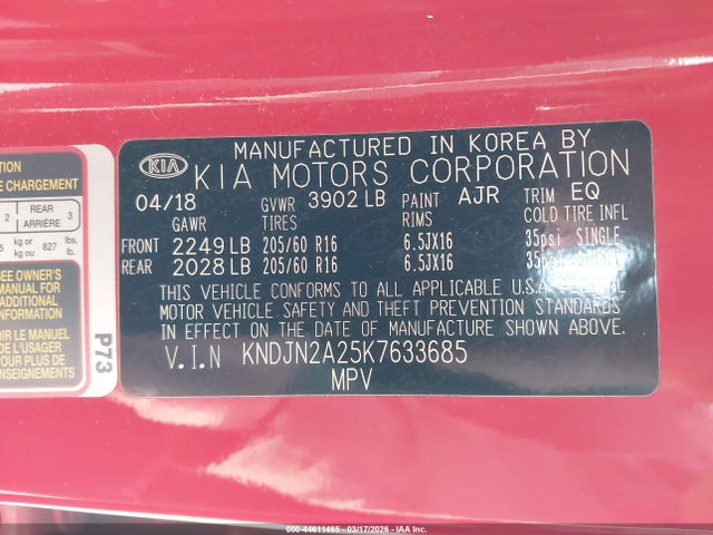 2019 KIA SOUL KNDJN2A25K7633685 Photo 8