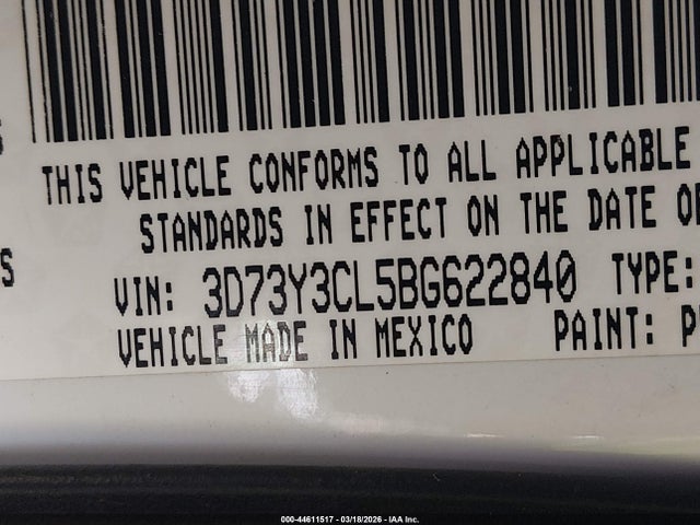 Aukcja sprzedaży 2011 Ram Ram 3500 Laramie, vin: 3D73Y3CL5BG622840, numer aukcji: 44611517