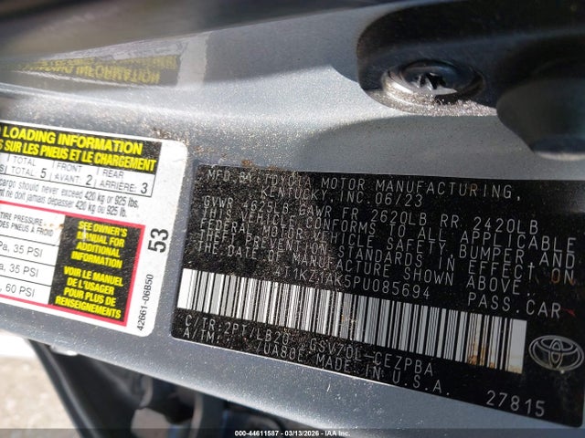 4T1KZ1AK5PU085694 Toyota Camry Xse V6