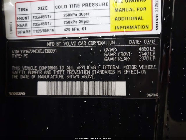 2012 VOLVO C70 YV1672MCXCJ130091 Photo 8