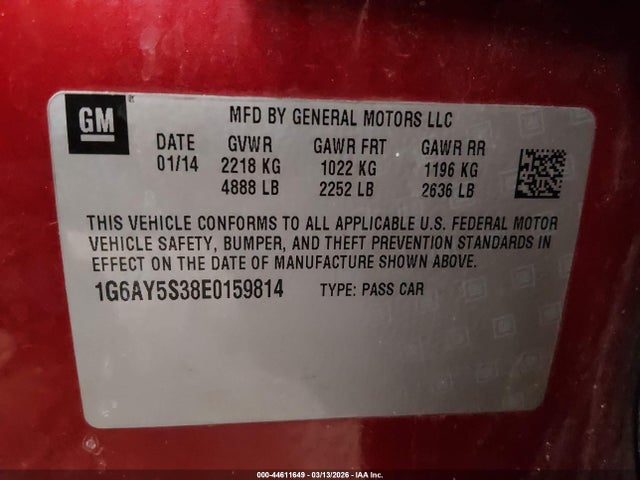 2014 CADILLAC CTS 1G6AY5S38E0159814 Photo 8