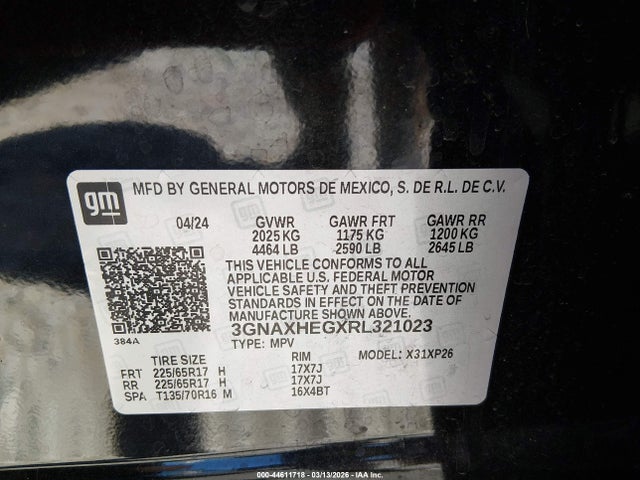 3GNAXHEGXRL321023 Chevrolet Equinox Fwd Ls