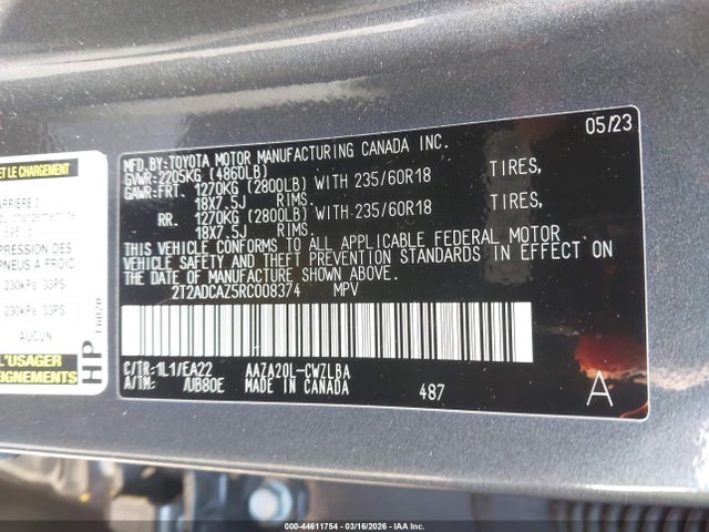 2024 Lexus Nx 250 მანქანა იყიდება აუქციონზე, vin: 2T2ADCAZ5RC008374, აუქციონის ნომერი: 44611754