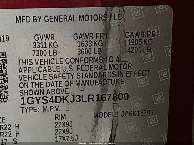 Продажа на аукционе авто 2020 Cadillac Escalade 4wd Platinum, vin: 1GYS4DKJ3LR167800, номер лота: 44611760