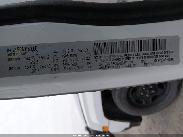 Aukcja sprzedaży 2016 Jeep Patriot Sport, vin: 1C4NJPBB9GD810031, numer aukcji: 44611783