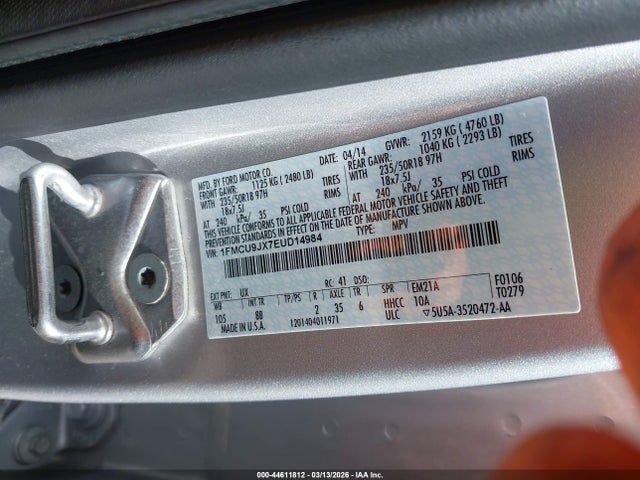 1FMCU9JX7EUD14984 Ford Escape Titanium