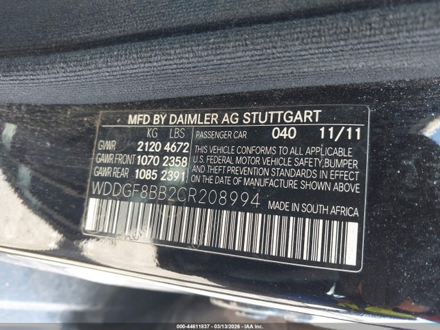 2012 MERCEDES-BENZ C 300 WDDGF8BB2CR208994 Photo 8