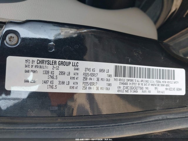2012 CHRYSLER TOWN & COUNTRY 2C4RC1BGXCR277909 Photo 8