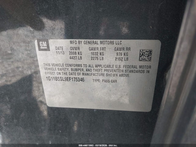 Chevrolet Malibu 1ls 2014 1G11B5SL9EF175346 Image 9