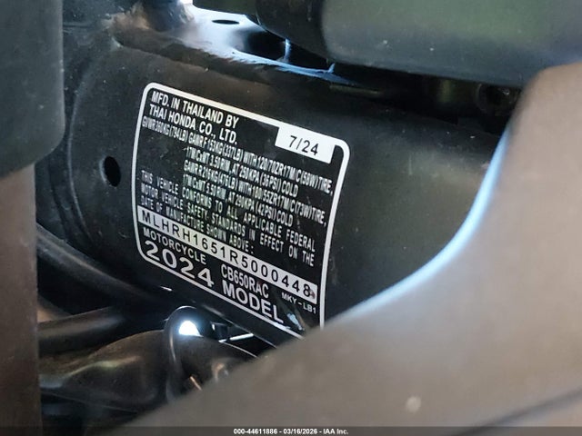 MLHRH1651R5000448 Honda Cb650 R