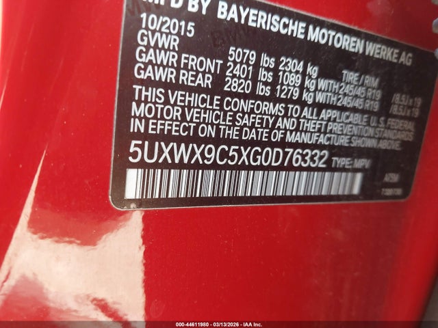 2016 BMW X3 5UXWX9C5XG0D76332 Photo 8