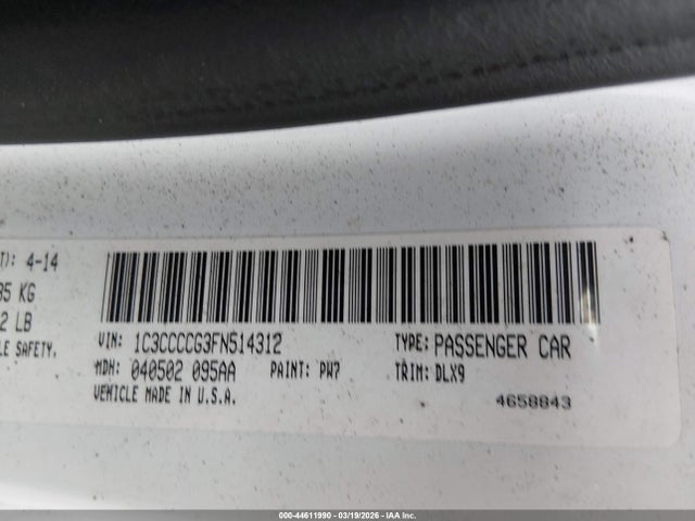 Продажа на аукционе авто 2015 Chrysler 200 C, vin: 1C3CCCCG3FN514312, номер лота: 44611990