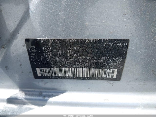 4S3GKAD65H3609205 Subaru Impreza 2.0i Premium