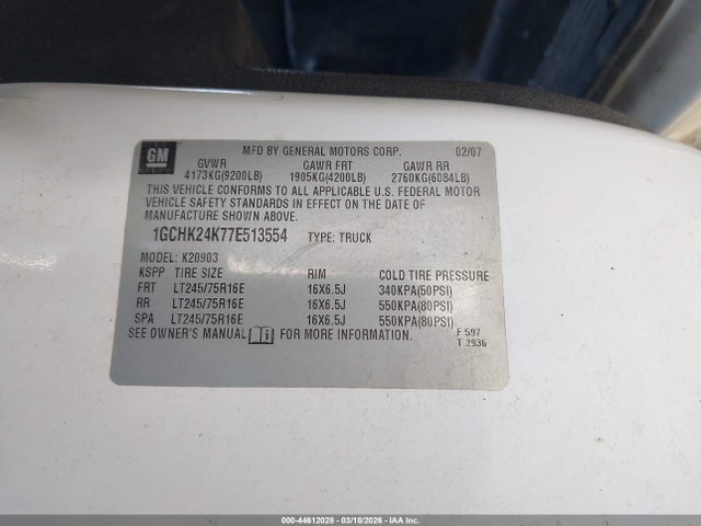 2007 CHEVROLET SILVERADO 2500HD 1GCHK24K77E513554 Photo 8