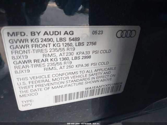 WA1EAAFYXP2159834 Audi Q5 Premium Plus 45 Tfsi S Line Quattro