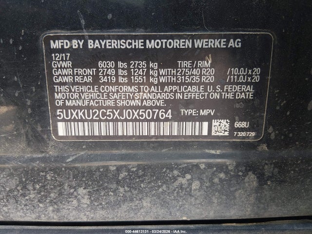 5UXKU2C5XJ0X50764 BMW X6 Xdrive35i