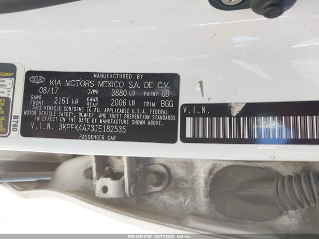 3KPFK4A73JE182535 KIA FORTE LX