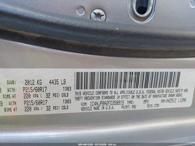 Jeep Patriot Altitude Edition 2015 1C4NJPBA2FD358915 Image 9