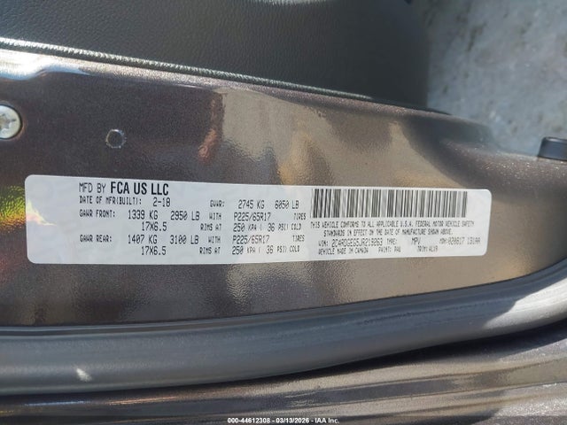 2C4RDGEG5JR219263 Dodge Grand Caravan Gt