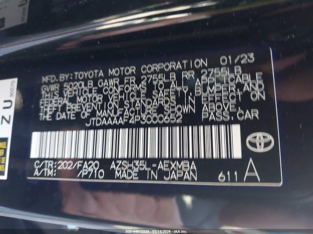 44612328 :رقم المزاد ، JTDAAAAF4P3000652 vin ، 2023 Toyota Crown Xle مزاد بيع