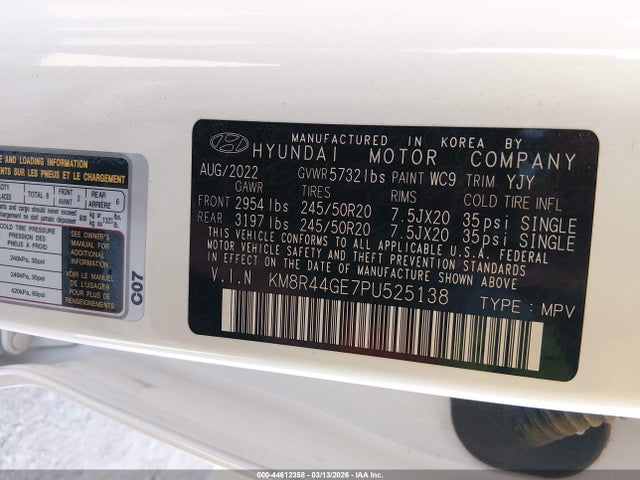 KM8R44GE7PU525138 Hyundai Palisade Sel