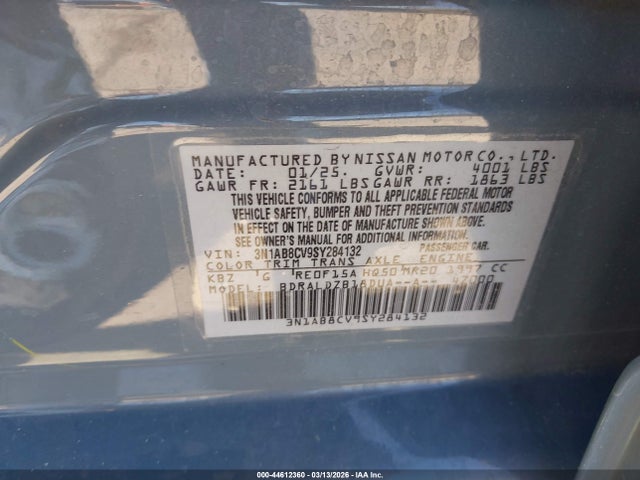 3N1AB8CV9SY284132 Nissan SENTRA SV
