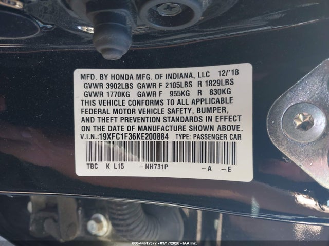 19XFC1F36KE200884 Honda CIVIC EX