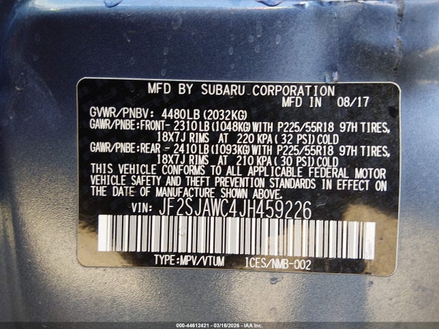 2018 SUBARU FORESTER JF2SJAWC4JH459226 Photo 8