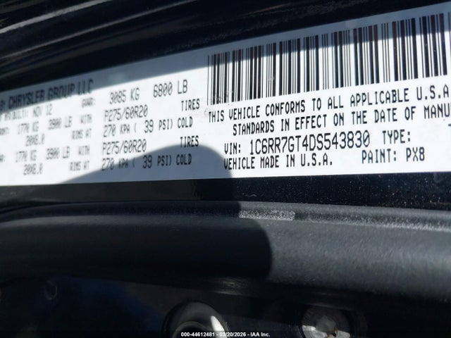 Продаж на аукціоні авто 2013 Ram 1500 Big Horn, vin: 1C6RR7GT4DS543830, номер лоту: 44612481