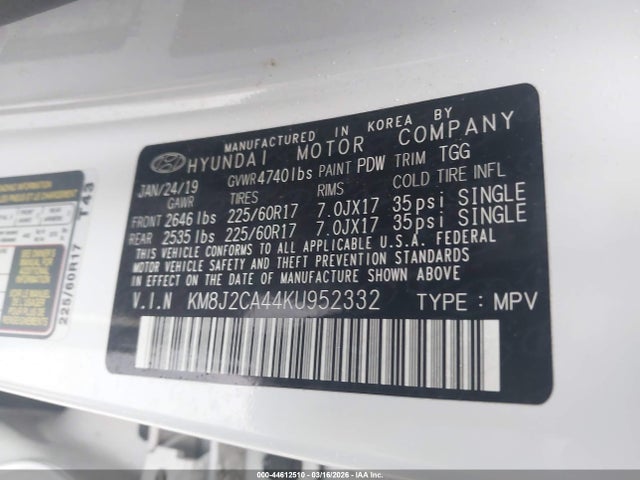 Hyundai TUCSON SE 2019 KM8J2CA44KU952332 Image 9