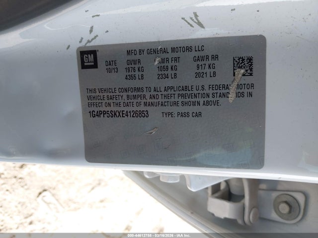 Продажа на аукционе авто 2014 Buick Verano, vin: 1G4PP5SKXE4126853, номер лота: 44612758