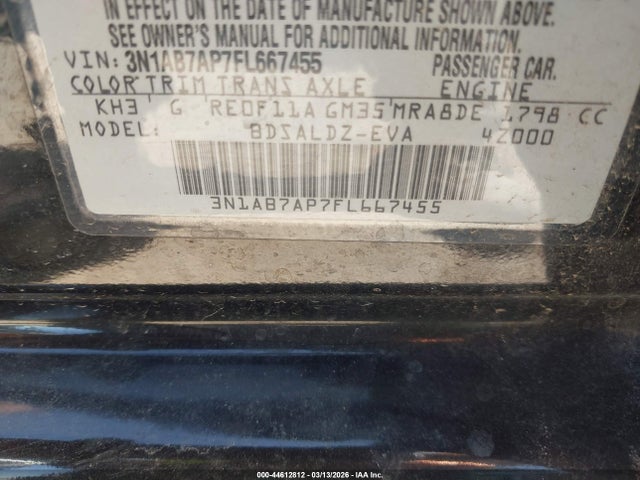 Продаж на аукціоні авто 2015 Nissan Sentra Sv, vin: 3N1AB7AP7FL667455, номер лоту: 44612812