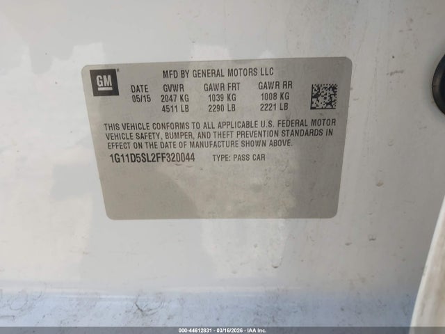 Chevrolet MALIBU 2LT 2015 1G11D5SL2FF320044 Image 9