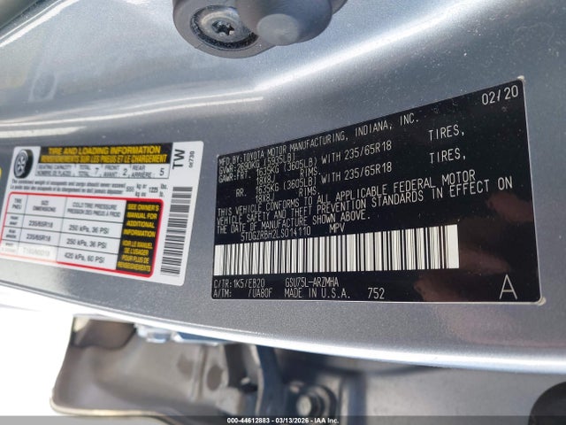 Toyota Highlander Xle 2020 5TDGZRBH2LS014110 Image 9