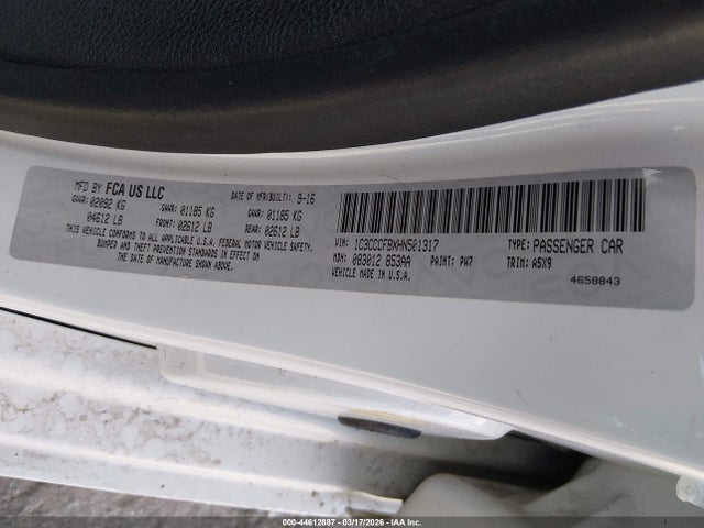 Продаж на аукціоні авто 2017 Chrysler 200 Touring, vin: 1C3CCCFBXHN501317, номер лоту: 44612887