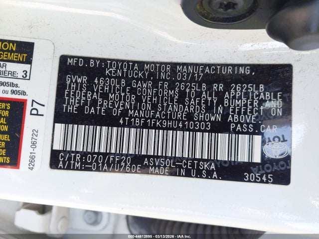 2017 TOYOTA CAMRY 4T1BF1FK9HU410303 Photo 8