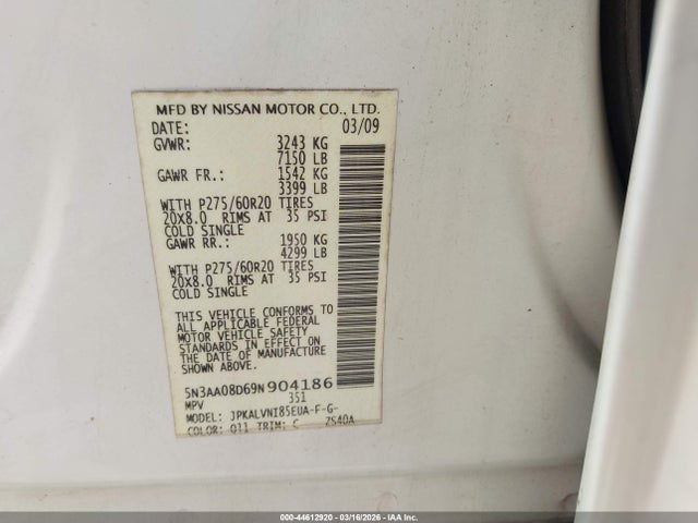 2009 INFINITI QX56 5N3AA08D69N904186 Photo 8
