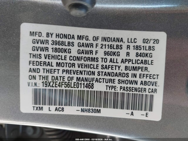 19XZE4F56LE011468 Honda INSIGHT EX