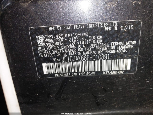 JF1GJAK66FH010891 Subaru Impreza 2.0i Premium