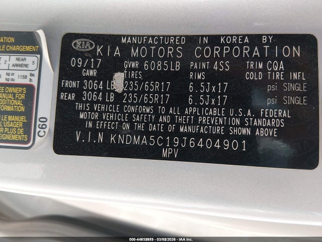 KIA Sedona L 2018 KNDMA5C19J6404901 Image 9