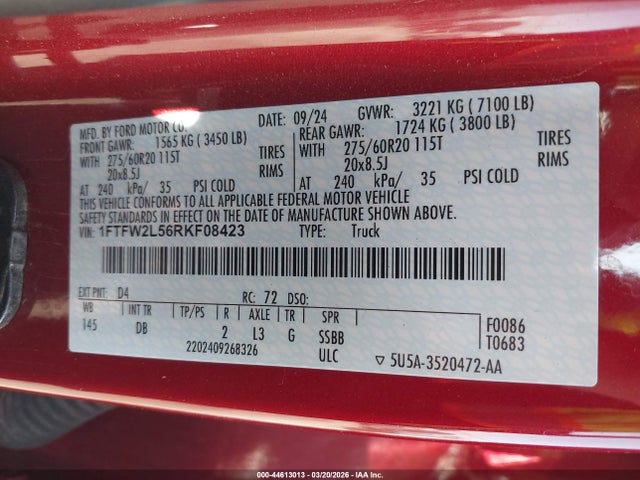 Ford F-150 Stx 2024 1FTFW2L56RKF08423 Image 9