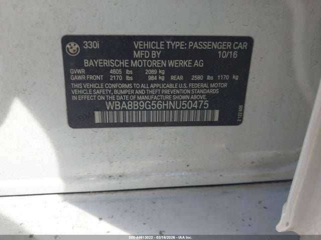 2017 BMW 330I WBA8B9G56HNU50475 Photo 8
